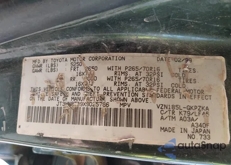 1999 Toyota 4Runner Limited V6 z USA, uszkodzony, nr VIN JT3HN87R9X9025786